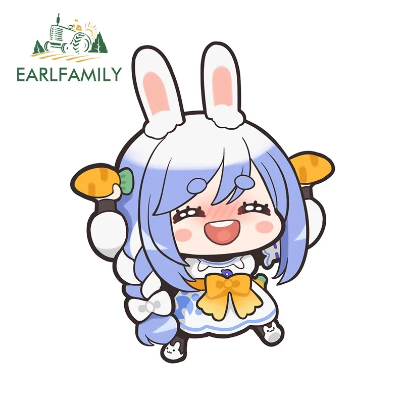 EARLFAMILY 13cm × 10.7cm Hololive Usada Pekora Chibi Car Stickers Cartoon Girl Graffiti Decals Waterproof Car Body Accessories