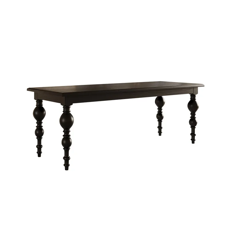 

French small apartment dining table custom antique household solid wood dining table and chair combination rectangular