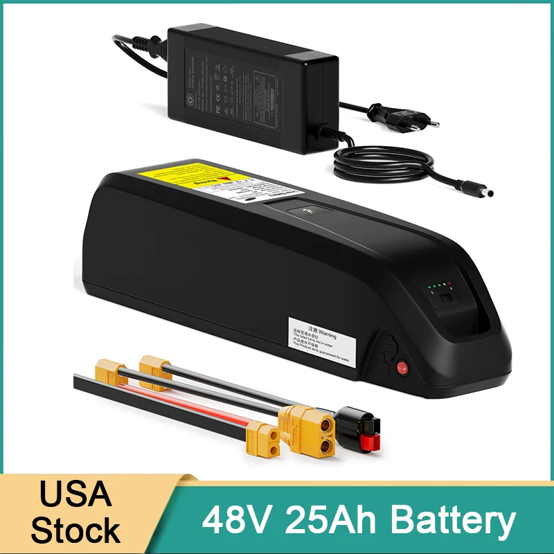 

48V 25Ah Hailong Electric Bike Battery With USB 21700 Cells Capacity For 35A BMS 350W-1600W Motor Electric Bicycle