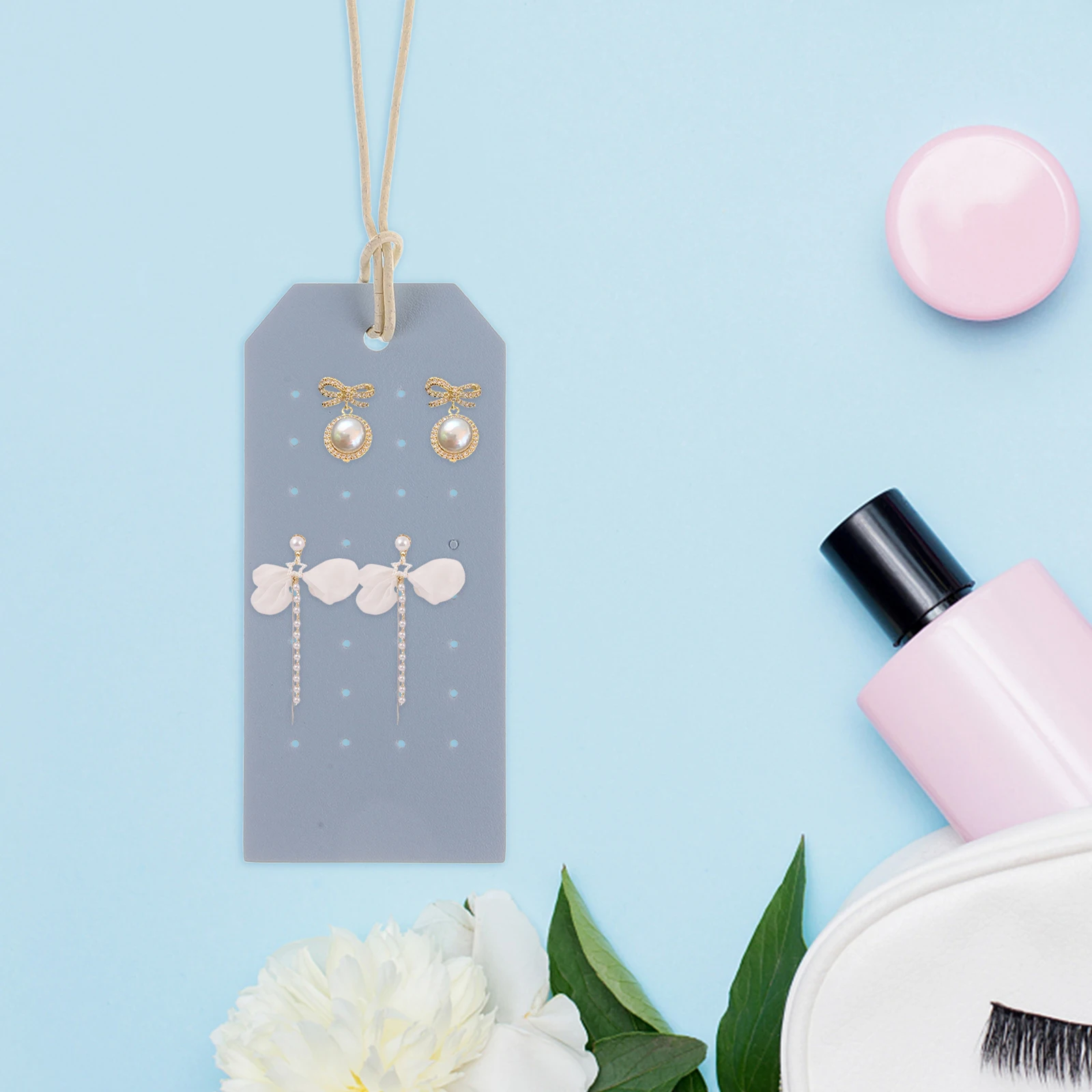 

2pcs Pu Earring Display Card Double Sided Portable Jewelry Organizer For Earrings Brooch Pin Wall Hanging Earring Holder
