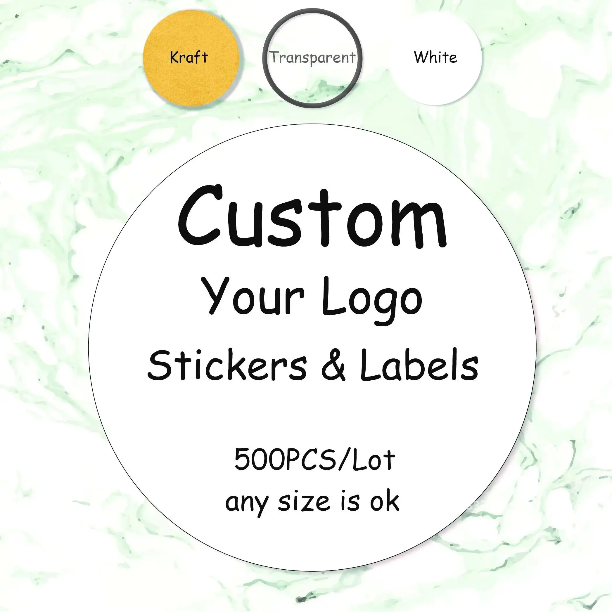 

500 PCS Custom Label Sticker Logo Stickers Label Wedding Birthday Baptism Party Design Your Own Sticker Personalized Packaging