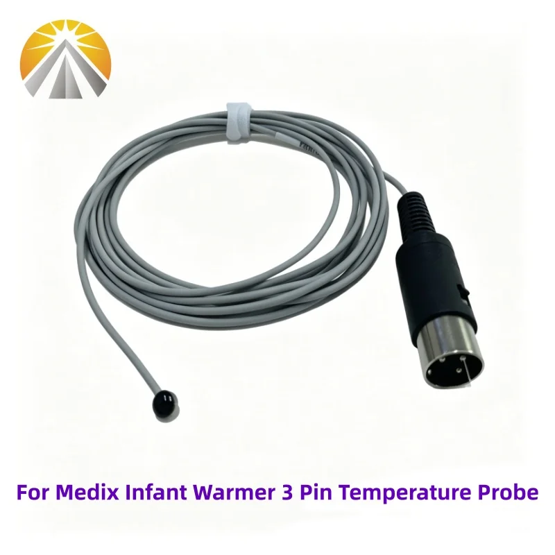 Reusable Medical Temperature Probe Neonate Baby Reusable Skin Surface Temp Sensor 3 Pin 10K for Medix DIR-10 Infant Warmer