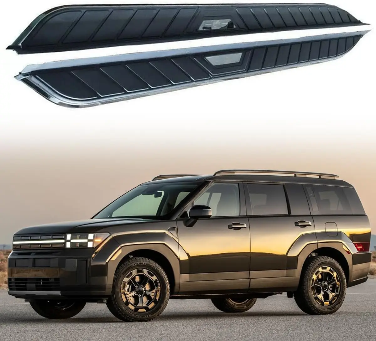 

Подножка для бега, боковая ступенька, алюминий Santa Fe 2024 2025 2026, педаль, Nerf Bar, 2 шт., фиксированная