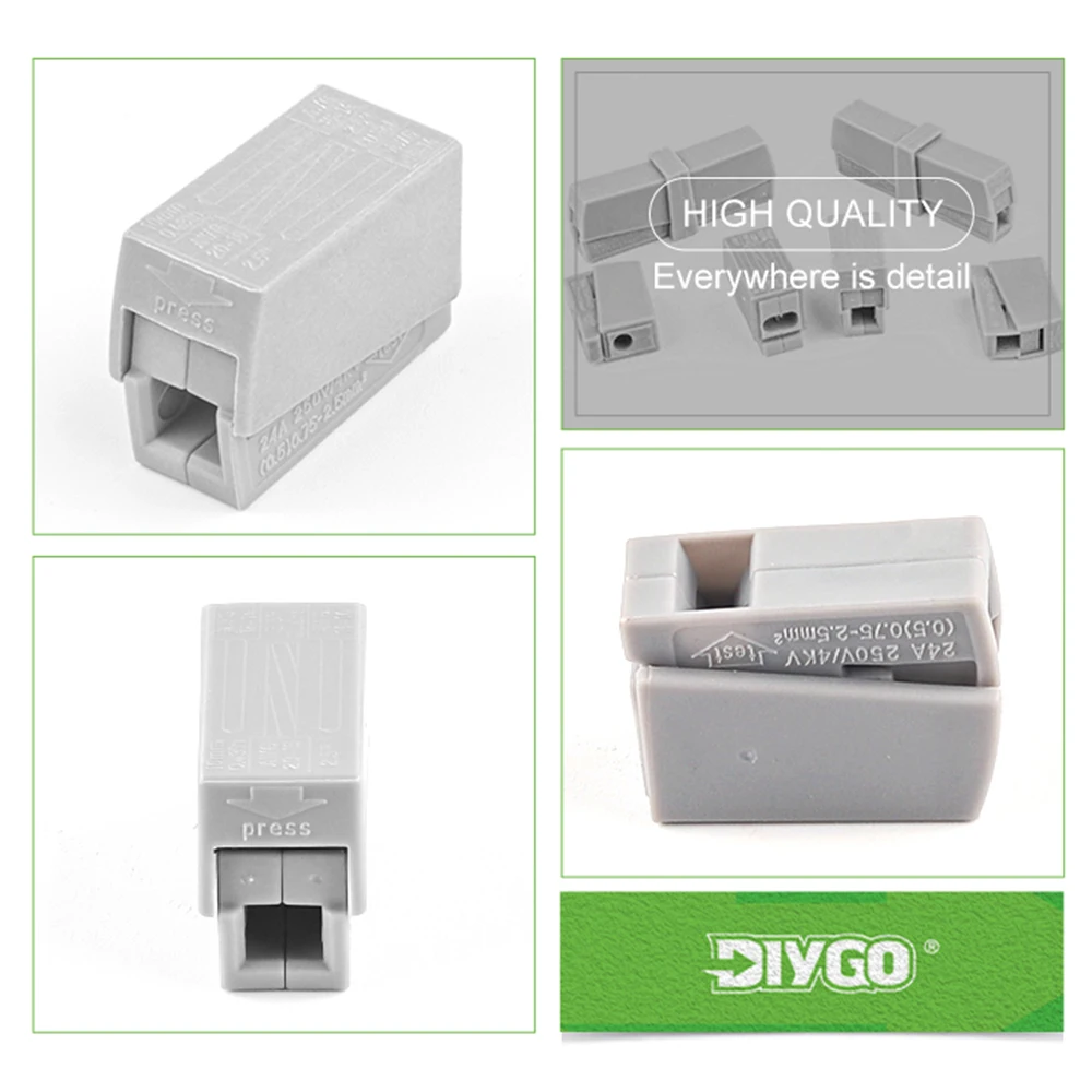 30/50/100PCS Quick crimp spring Wiring Connector 111/112/121 Led Lamp wire connectors Electric Cable Push in Terminal block image 5