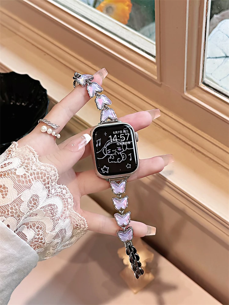 Bracciale in acciaio inossidabile di qualità alla moda per cinturino Apple Watch serie 8/7/6/10 40mm 41mm 38mm 42mm 44mm 45mm 46mm