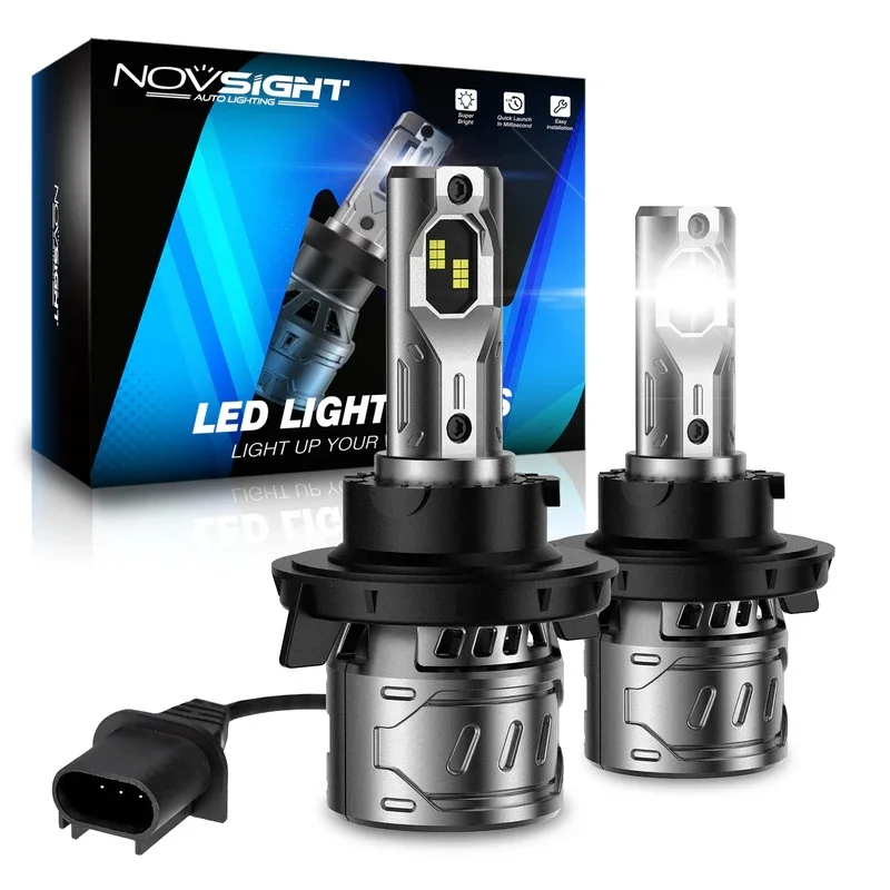 

Светодиодные лампы для фар NOVSIGHT N61 60 Вт 13000LM 6500K Мини-размер для автомобилей H13 9008 9-32 В с вентилятором Автоматическая налобная лампа