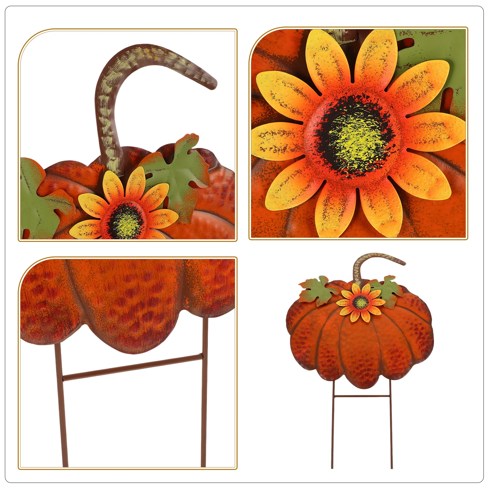 

Yellow Pumpkin Yard Sign Garden Stake Decor Thanksgiving Outdoor Lawn Decoration Festive Gift Exquisite Durable Easy Insertion