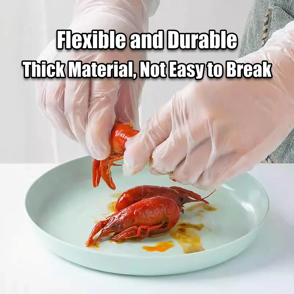 

Набор из 1000 шт. одноразовых полиэтиленовых перчаток для кухни и общепита, прозрачные, пищевые, водонепроницаемые, идеально подходят для приготовления пищи