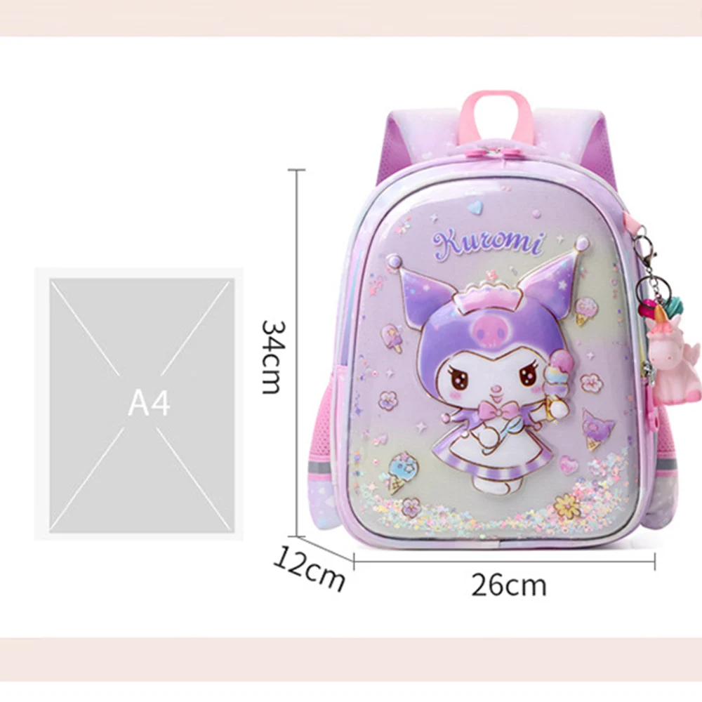 Kulomi-mochila escolar de dibujos animados tridimensional para niña, morral femenino de clase media y grande para guardería