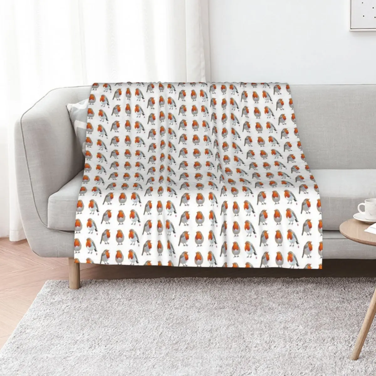 European Robin Throw Blanket Thin Bed Fashionable Baby Softest Cute Plaid Hairy Blankets