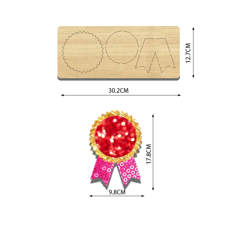 

SIZZIXDIES 1piece 5-inch 3-layer chest badge wooden cutting dies suitable for most machines