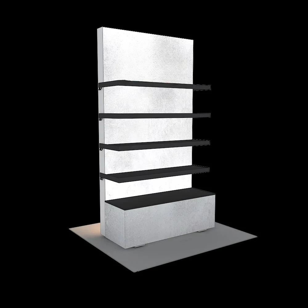 Modern Modular Aluminum LED Backlit Adjustable Shelves Exhibition Display Stand