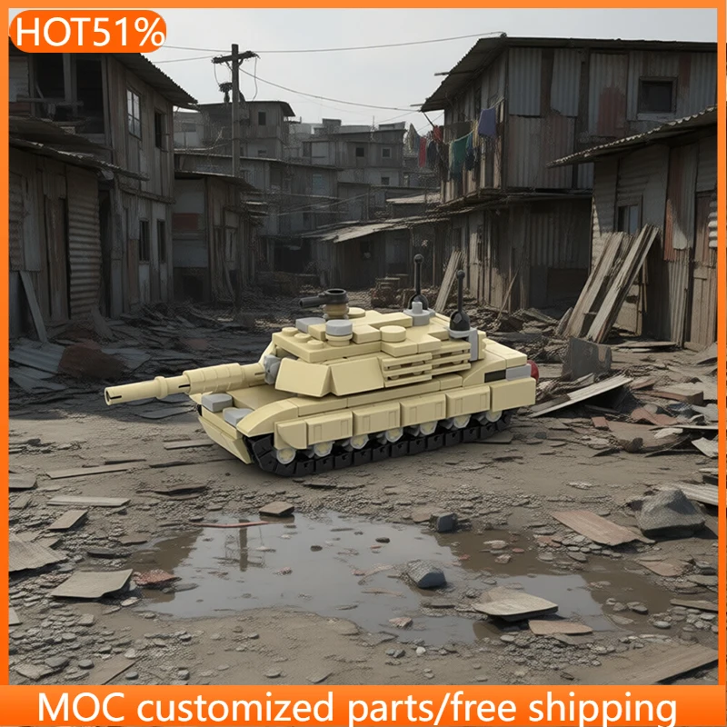 233 PCS Military Tank Model Micro M1 Abrams 1:80 MOC Customize Modular Building Block Creative Design DIY Boy Festival Toy Gift