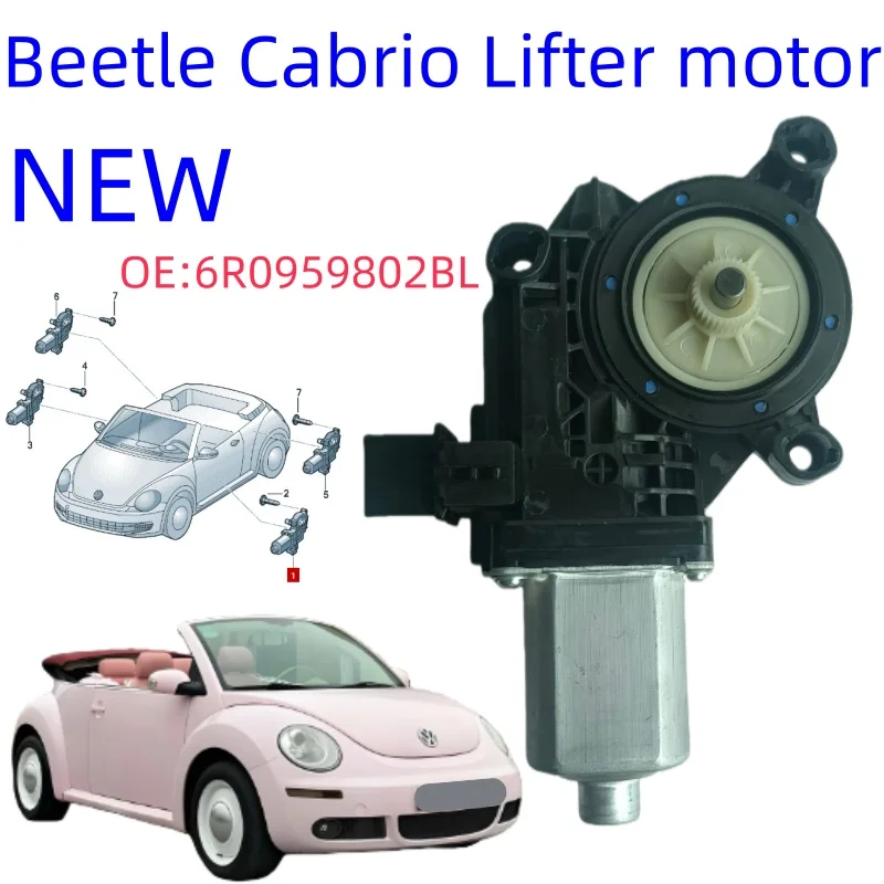 NUEVO Conjunto de Motor Elevador de Vidrio para Ventana, Motor de Ventana Aplicable a Beetle Cabrio/Beetle 6R0959801BJ 6R0959802BL 2012-2016 regulador