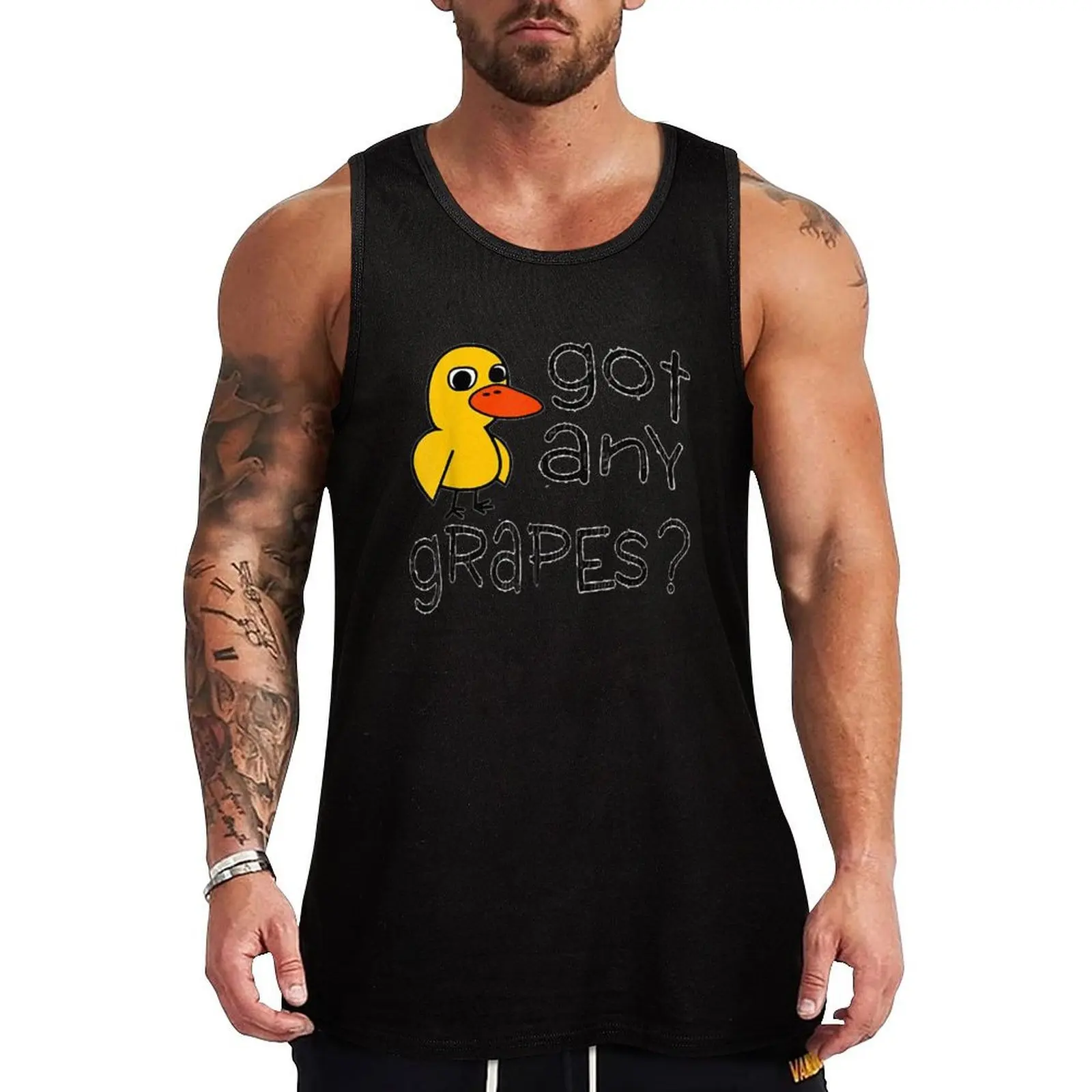 

Got Any Grapes The Duckong Tank Top Text Print Tank Top Letter Graphic Casual Sleeveless