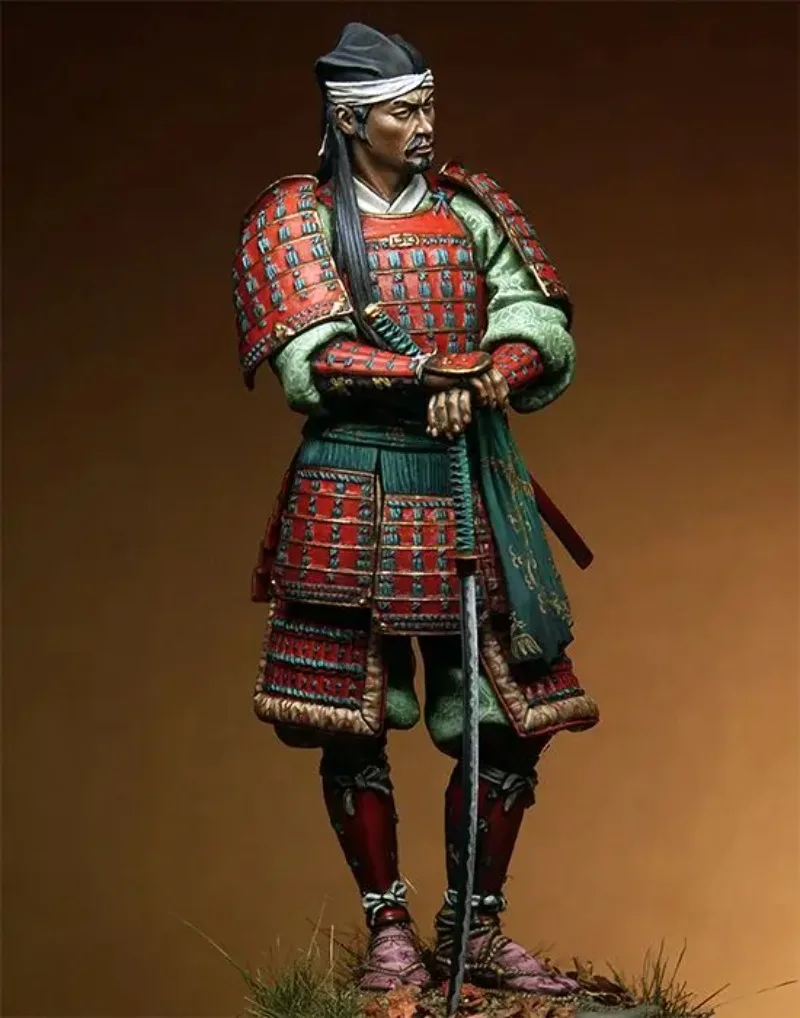 1/20 90 mm Maßstab Harzfiguren zusammengebaute Modellbausätze Modellierung alter japanischer Samurai-Krieger Miniatur unmontiert unbemalt S78