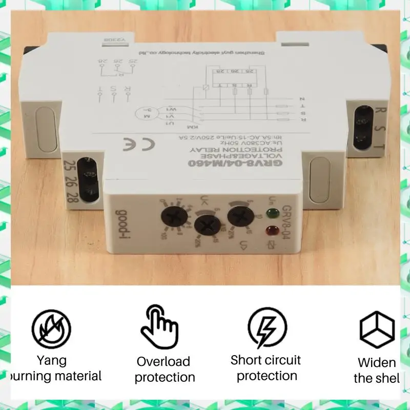 

3C Electron GRV8-04 M460 3-фазное реле контроля напряжения, последовательность фаз, защита от сбоя фазы, реле контроля напряжения, GRV8-04