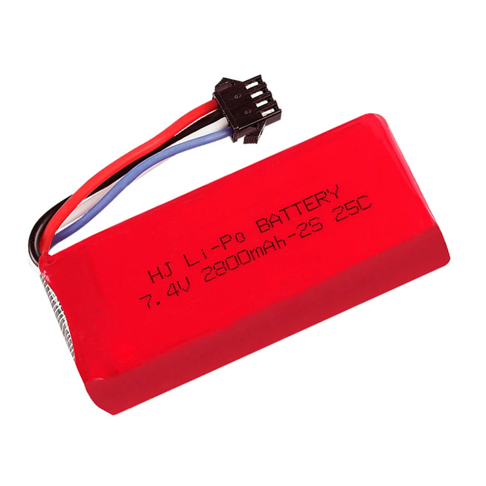 7.4V 2800mAh Lipo Battery SM-4P Plug for Udi UDI902 UDI002 HQ961 HQ96 RC Boat Spare Parts 2S 7.4 V 2800 Mah 25C RC Toys Battery