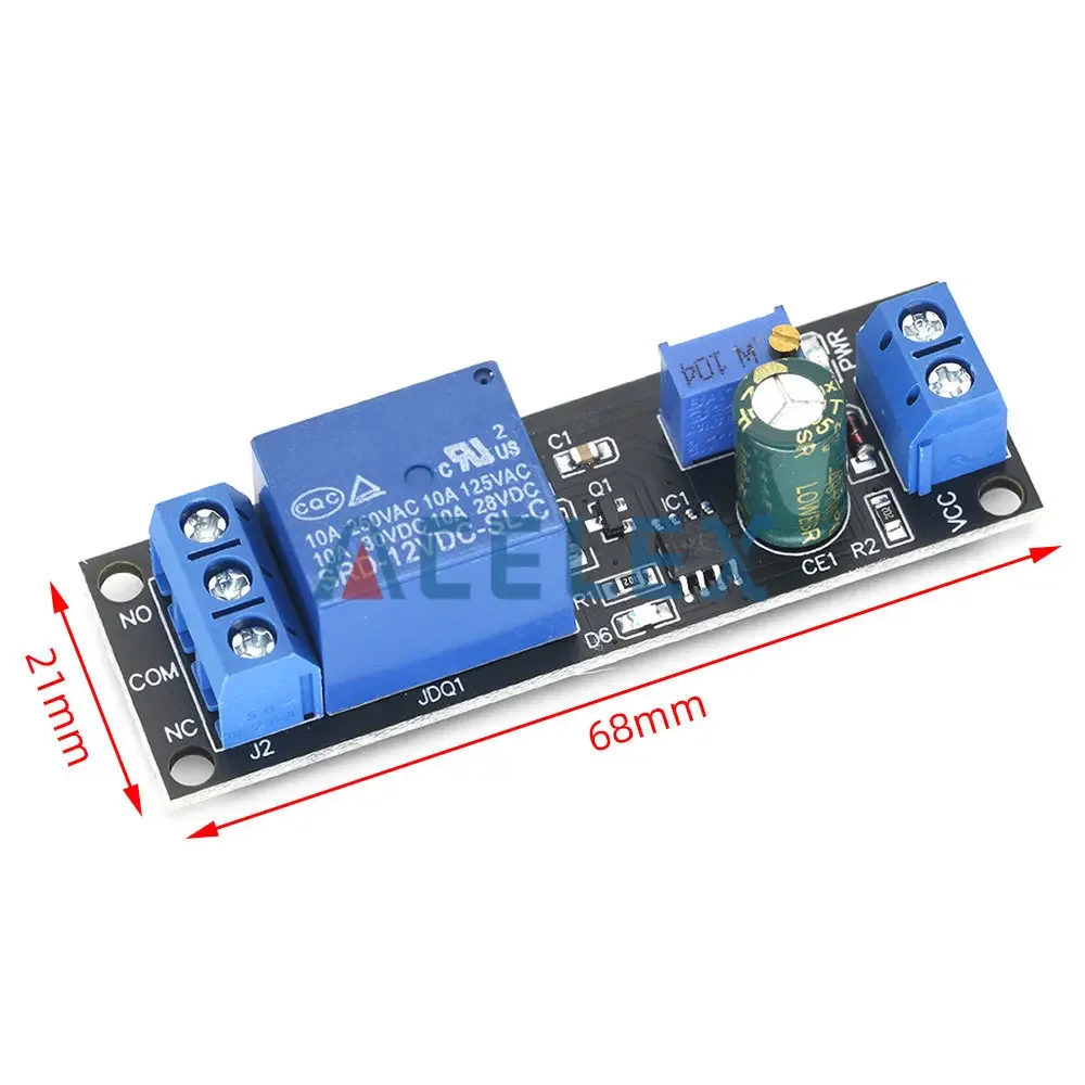 DC 12V 타이머 지연 릴레이 실드 모듈 NE555 타이머 스위치 조정 가능한 컨트롤러 모듈, 0 ~ 10 초 0 ~ 10 초 자동차 발진기