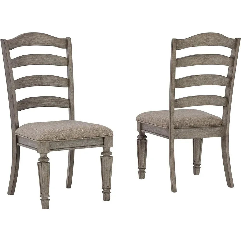 Classic Farmhouse Weathered Dining Chairs, Set of 2, Antique Gray Kitchen Chair