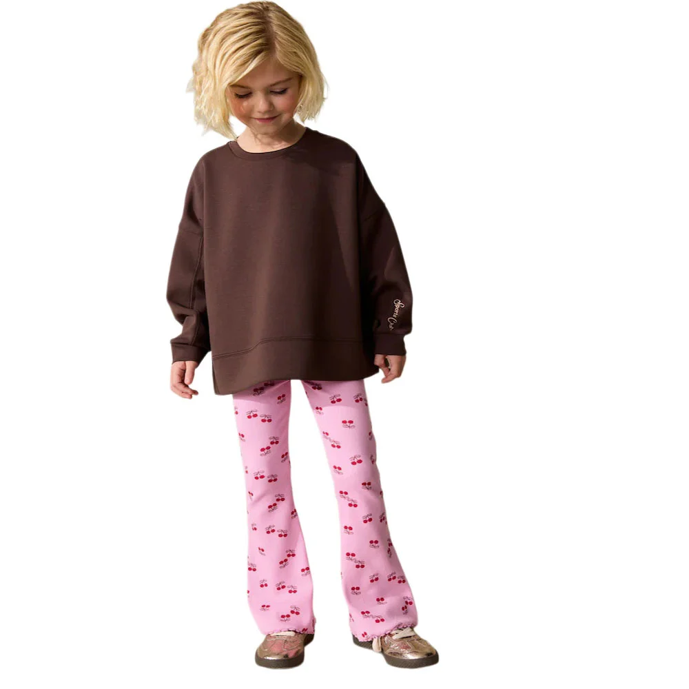 

Jumping Meters New Cherry Girls Flare Pants Full Length Print Leggings Pencil Trousers Kids Fashion Autumn Spring Collection