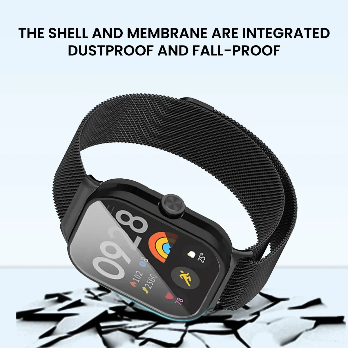 TPC Case+Metal Strap For Xiaomi Redmi Watch 4 Band With TPU Soft Case Screen Protector Replacement Milanese Magnetic Watchband - view 4