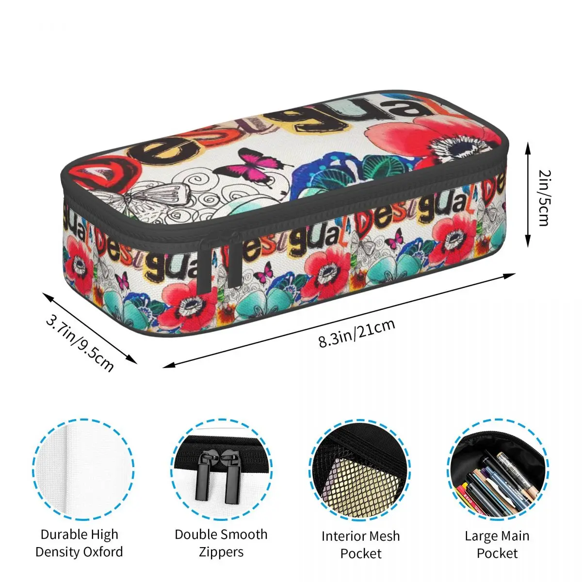 Desigual Custom Pencil Case for Kids School Pen Box Pencil Bag Stationery Supplies Pen Holder Bag