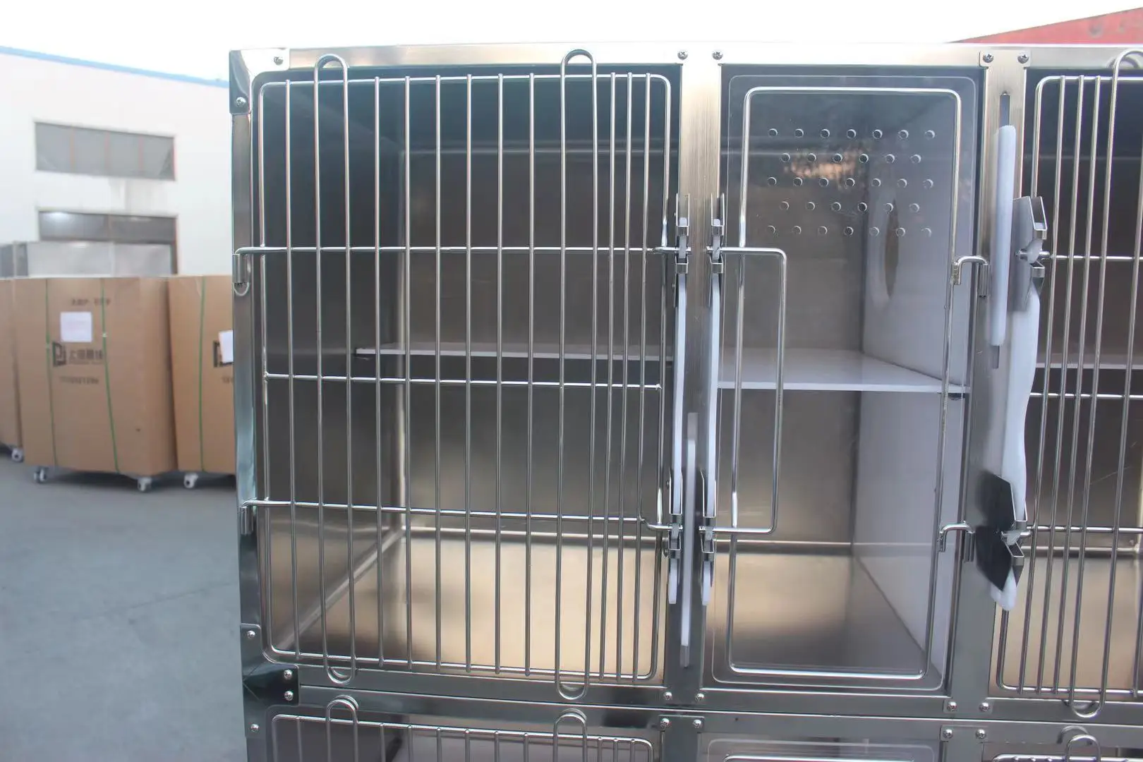 Veterinary Cage 304/316 Stainless Steel Combined Dog Cat Animal Cages For Pet Clinic Grooming Hotel Use