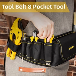Deli Black Waist Bag 60x14.5x5cm, Adjustable Belt Design with Multiple Compartments, Lightweight and Durable for Tools, Travel