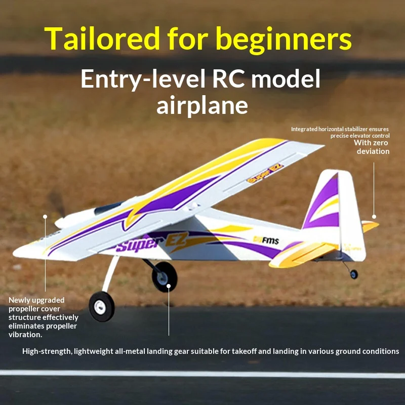 Fms Super Ez Rc Airplane 1220Mm Fixed Wing Entry Level Trainer Taildragger Landing Gear Outdoor Hobby For Beginner Adult Pilots