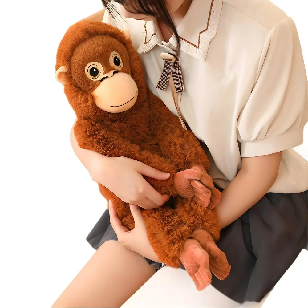 กระเป๋าตุ๊กตาหนานุ่มลายการ์ตูนกอริลลาลิงชิมแปนซี60ซม. กระเป๋าเป้ตุ๊กตาผ้ากำมะหยี่สำหรับตกแต่งห้องของขวัญสำหรับเด็ก