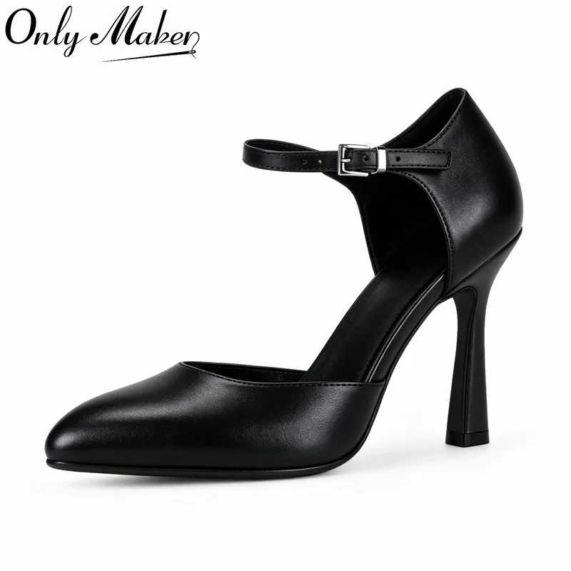 Onlymaker Zapatos De Tacón Mary Jane Negros Para Mujer, Con Hebilla De Metal Y Correa En El Tobillo, Elegantes Tacones Altos Y Delgados, Zapatos Formales Para Oficina Y Trabajo — -44%, 44.5€ Coupon, from 54.39€ – 44% descuento – €54.39