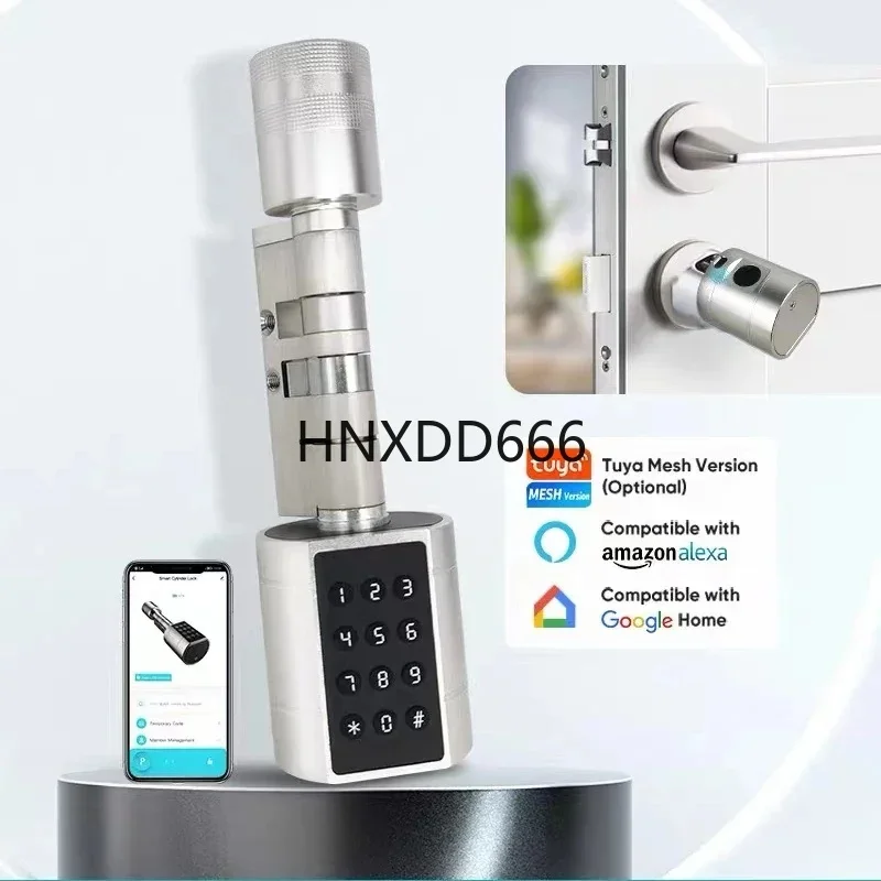 Electronic Smart Door Lock with Fingerprint, Digital Keypad, Key Card, Remote Control, Adjustable Home Security System