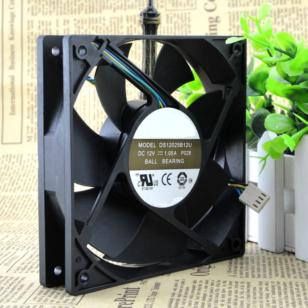 

DS12025B12U DC 12V 1.05A 12025 120x120x25mm Dual Ball Bearing Cooling Fan 4-Wire 4-Pin PWM Motherboard interface