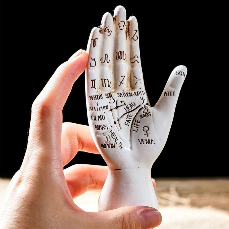 Palmistry Hand Resin Figurine for Witchcraft Tarot and Metaphysical Decors J0MC