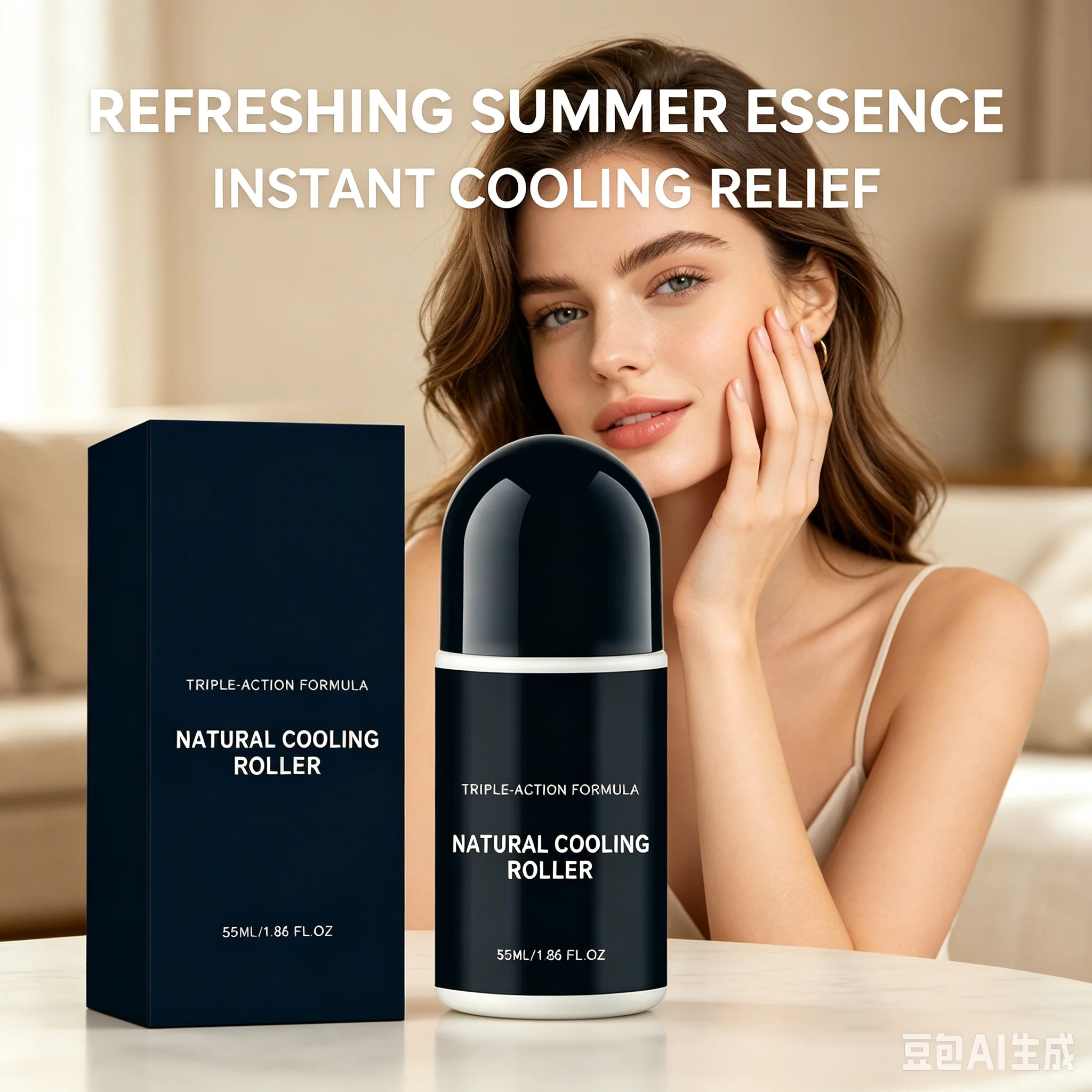 Natural Cooling Roller Massage Oil Relief Fatigue Soothe Calm Hot Skin Fast Absorbing Non Sticky Instant Cool Summer Cooling Oil