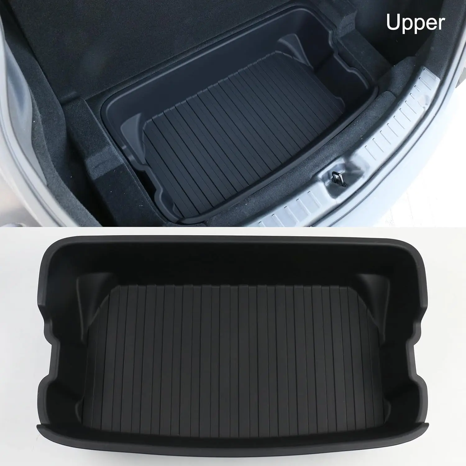 For Tesla Model Y Juniper 2025 2026 Rear Trunk Storage Box Double-Deck Luggage Trunk Organizer Box Dust Proof Cargo Tray