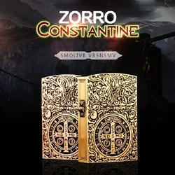 ZORRO Retro High End Waterproof Sealed Armor Constantine Kerosene Lighter Hinge Metal Petrol Lighter Men's Gift For Collection