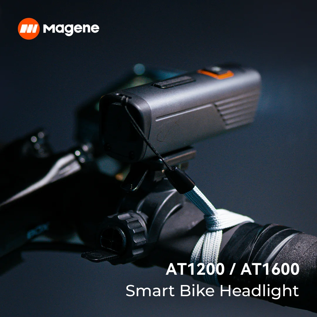 Luce stabile con intensità del faro per bici intelligente Magene AT1200/AT1600