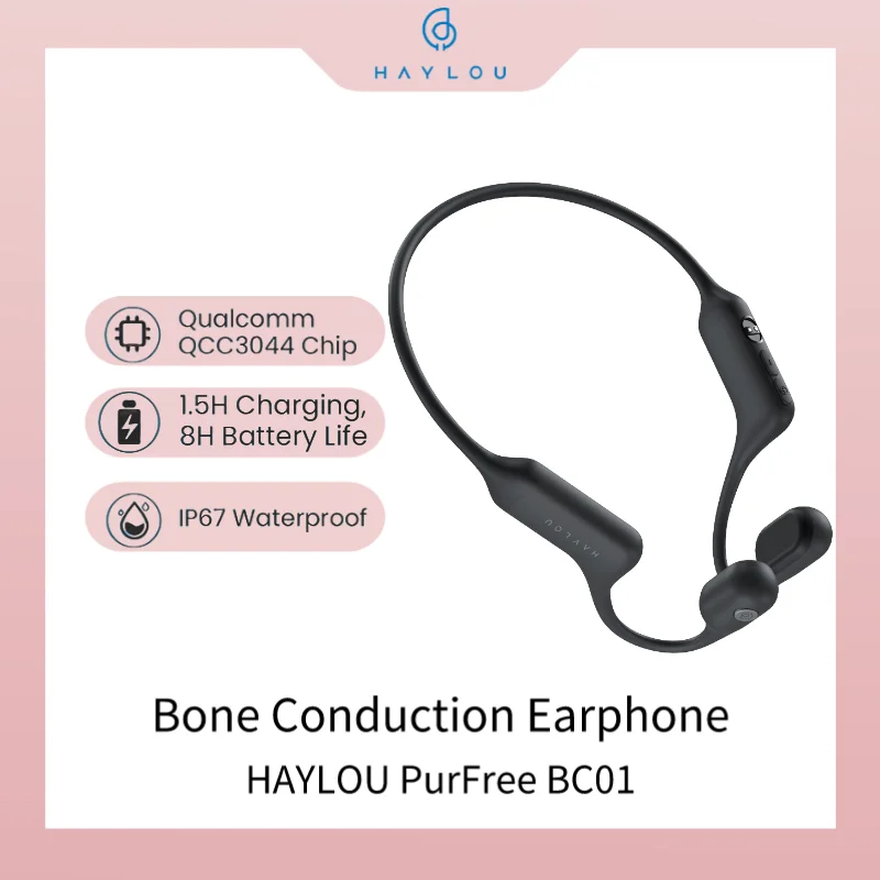 Bone Conduction Earphone Haylou PurFree BC01 Sports Headset Bluetooth 5.2 Wireless Headphones IP67 Waterproof For Xiaomi Phone