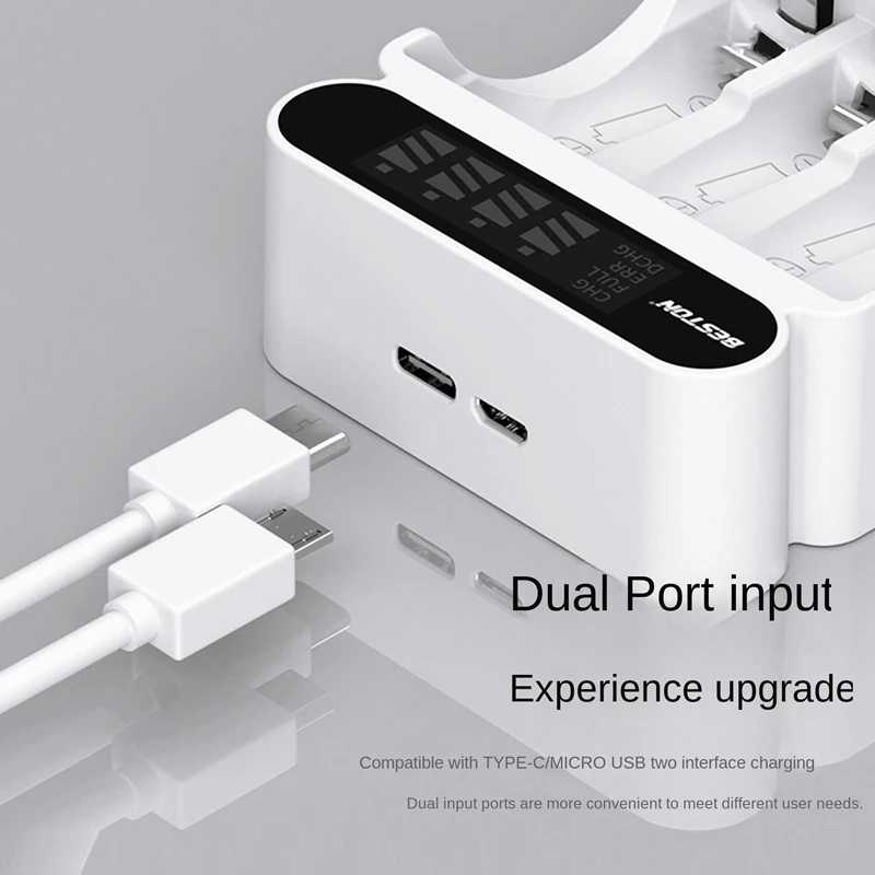 BESTON C9023L 4-Slot LCD Screen Display Fast Charging Charger For AA/AAA 1.2V Ni-MH Rechargeable Battery Supports Mixed Charge