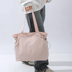 Waterproof Nylon Bag For Female Students Class Handbag Canvas Yoga Bag Sport Fashion Reusable Large Capacity Outdoor Tote Bag