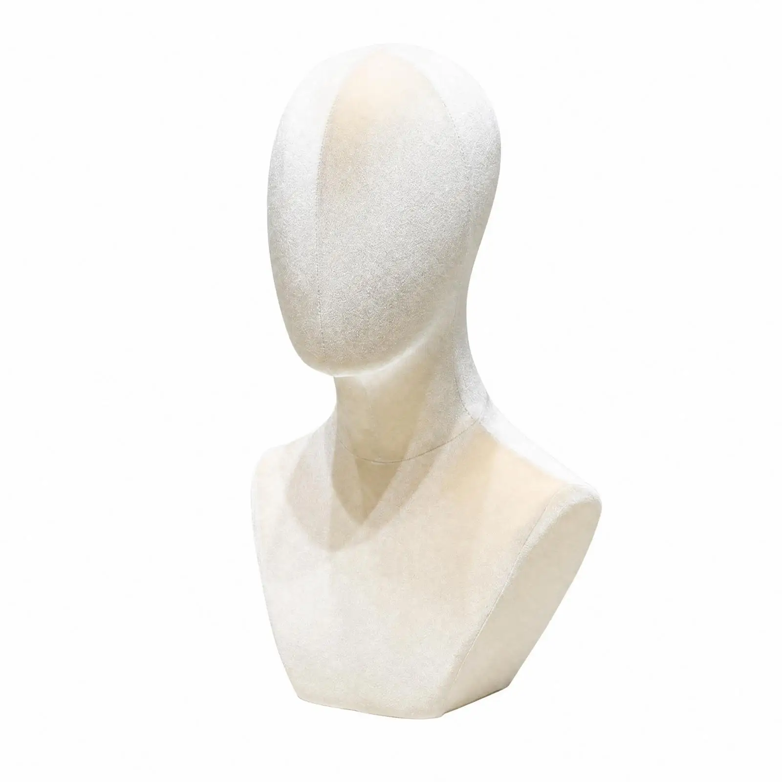 Textile-Covered Display Bust Textured Head and Shoulders Mannequin Compact