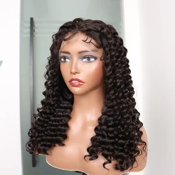 Deep Wave Super Double Drawn Wigs Human Hair Preplucked Curly HD Lace 4x4 Closure Wig 13x4 Frontal Wig Full Natural Raw Hair