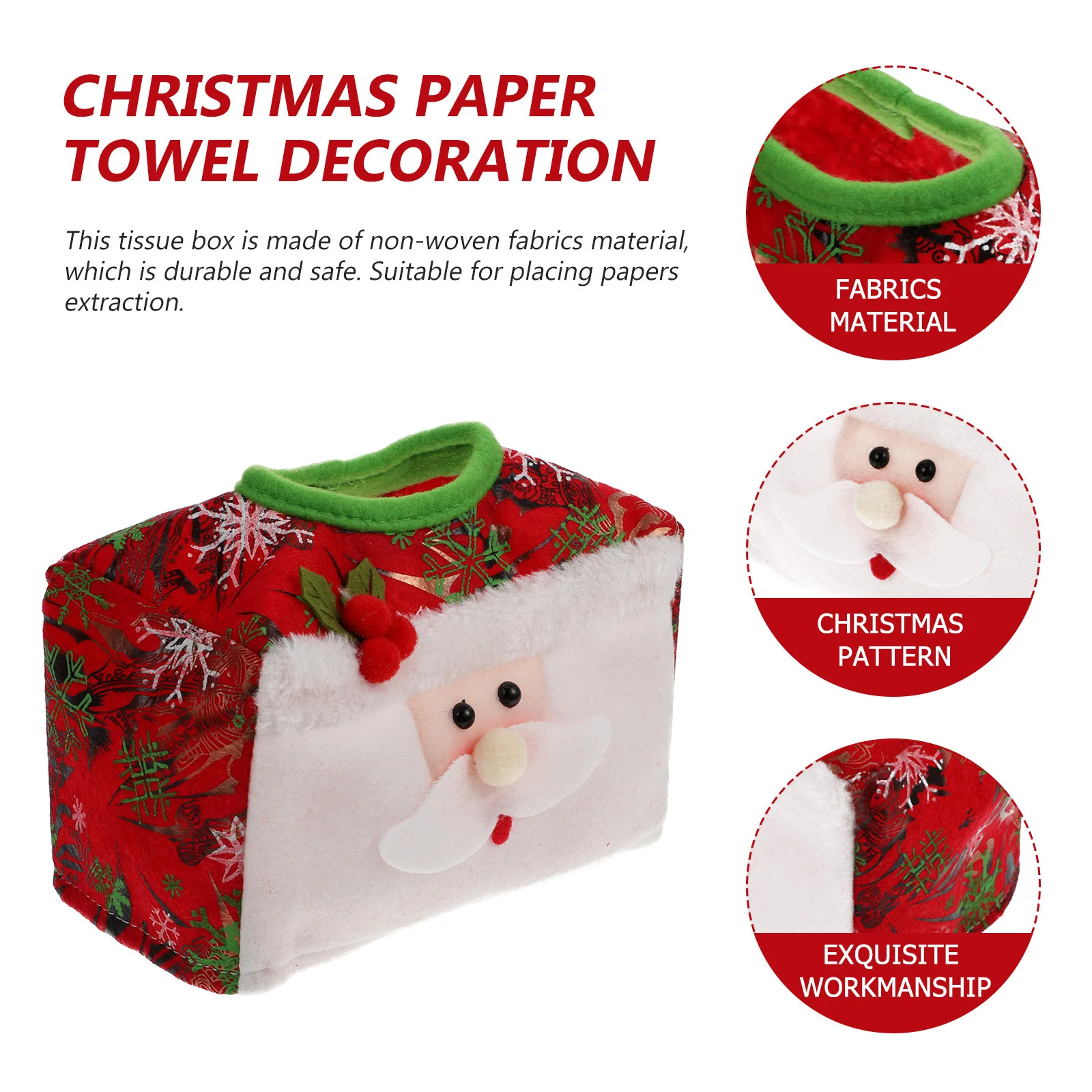 

2pcs Christmas Box Cover Decorative Tissue Bag For Home Shop Mall Desktop Tissue Organizer Storage Multi-Functional Holder