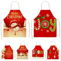 New Christmas Snowman Santa Claus Home Cooking Kitchen Anti fouling Apron Adult Linen Hoodie