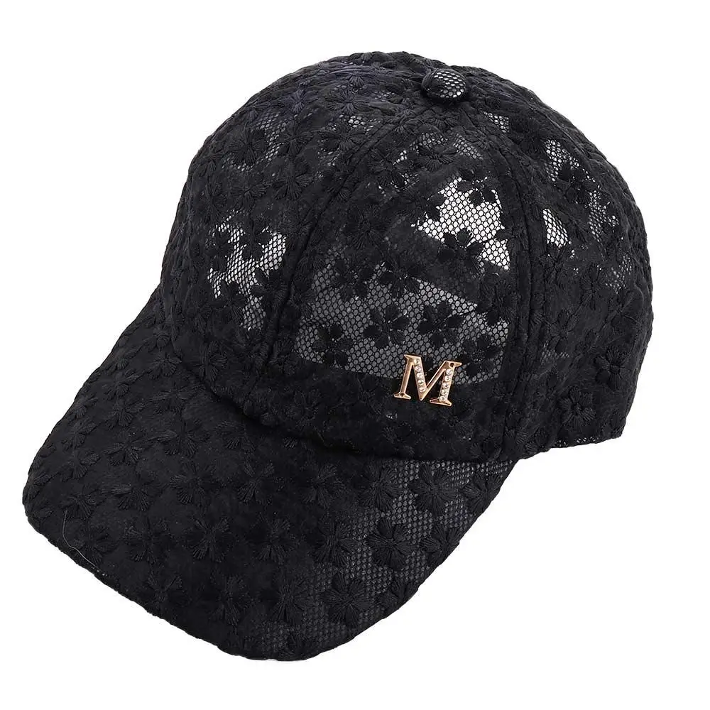 

Fashion Breathable Hip Hop Girls Women Korean Flower Baseball Cap Mesh Hat Lace Visors Cap