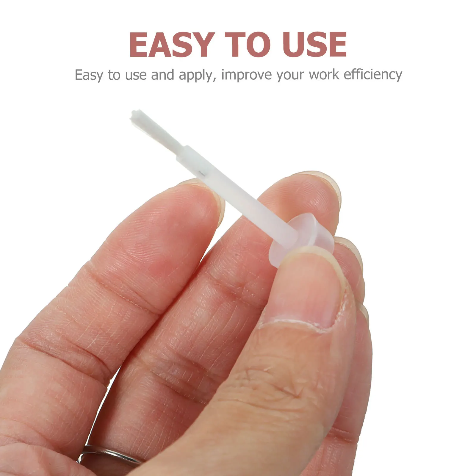 

200Pcs Long Round Nail Oil Brush Replacement Soft Smooth Bristles Fast Efficient Nail Art Manicure Essential Tool