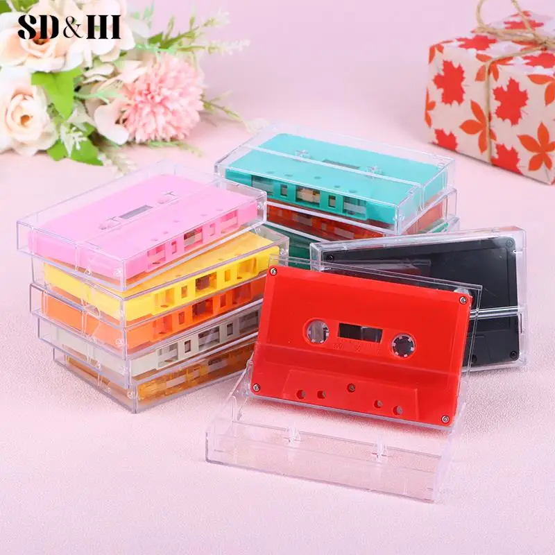 Boîte de Rangement Transparente pour Cassette Standard, Lecteur de Cassette Vierge avec 45 Formations Magnétiques pour Audio, Musique, Statique, 1 Ensemble