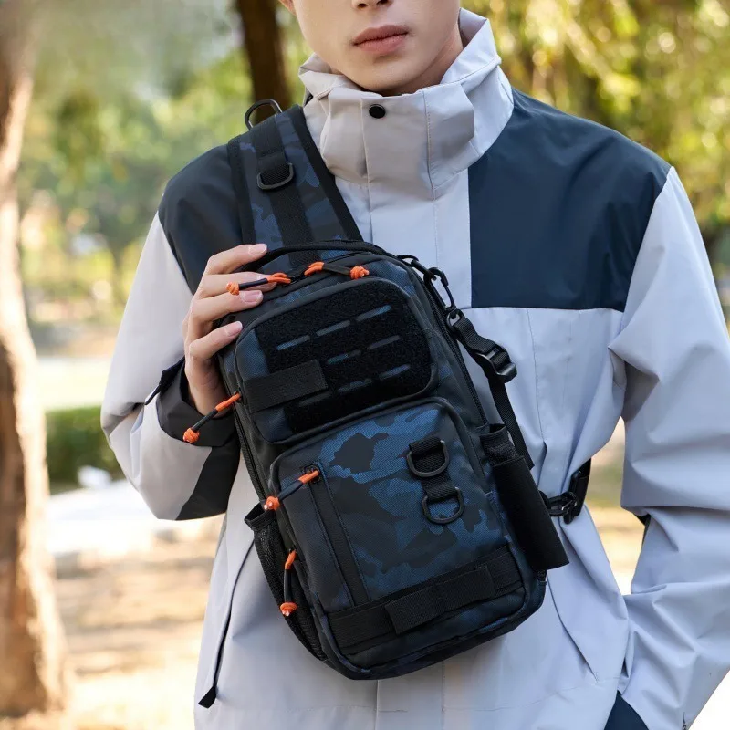 

Men's Outdoor Travel Crossbody Bag Pockets and Buckle Multi Functional Storage Shoulder Bag Portable Water-proof Handbag